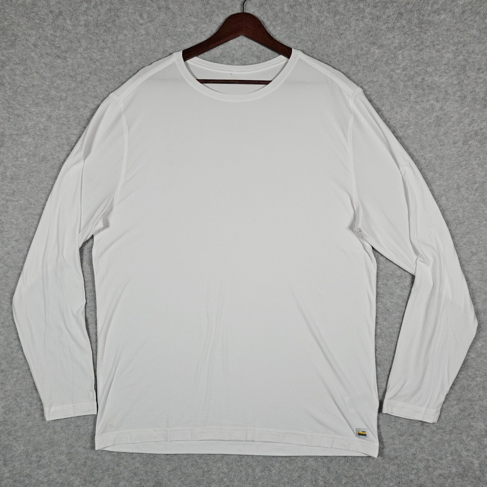 Vuori Mens XL White Long Sleeve Strato Tech Tee Activewear Performance Shirt